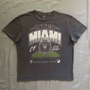 Inter Miami CF T Shirt Mens Size Large Gray Short Sleeve MLS Merch Soccer